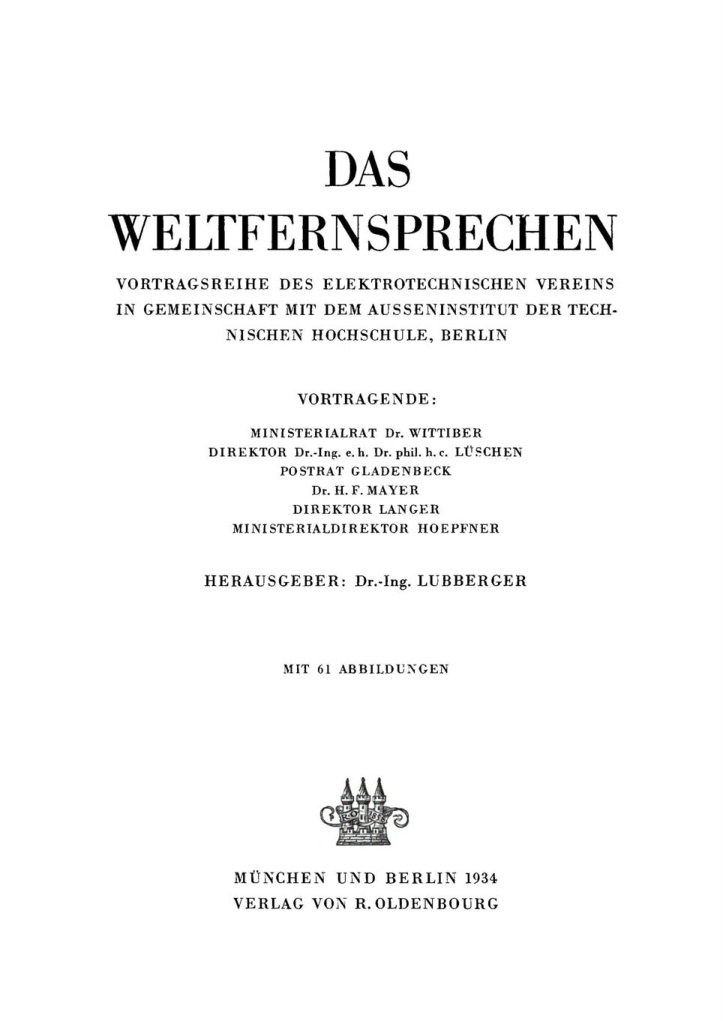 Das Weltfernsprechen German Edition Lubberger Kitap Kapağı
