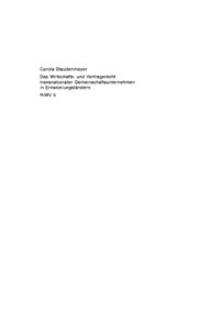 Das Wirtschafts und Vertragsrecht transnationaler Gemeinschaftsunternehmen in Entwicklungslandern Joint Ventures in der VR China Indon Kitap Kapağı