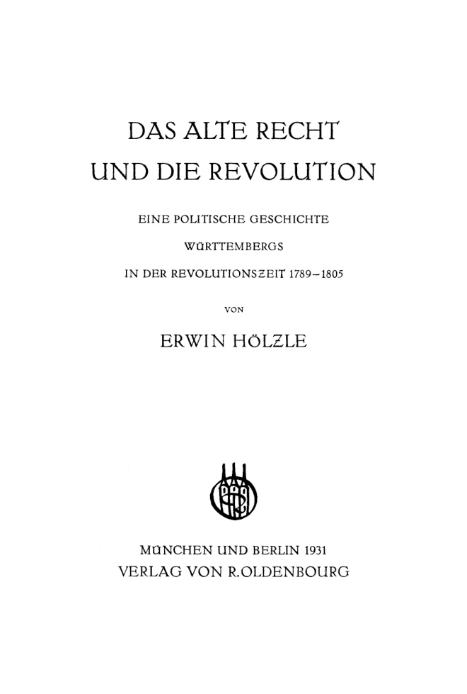 Das alte Recht und die Revolution German Edition Erwin Holzle Kitap Kapağı