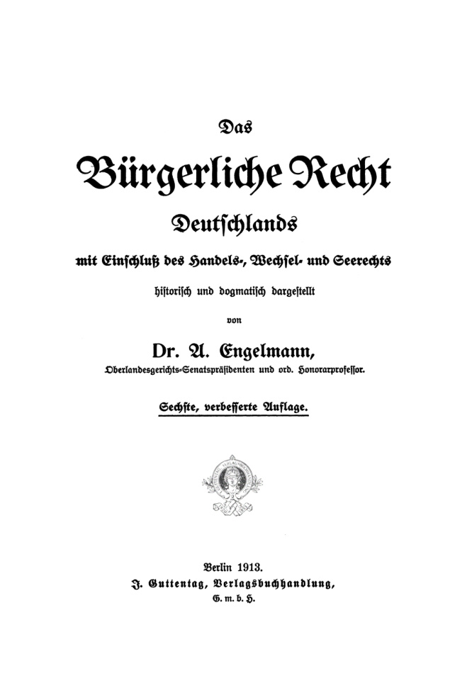 Das burgerliche Recht Deutschlands German Edition Arthur Engelmann Kitap Kapağı