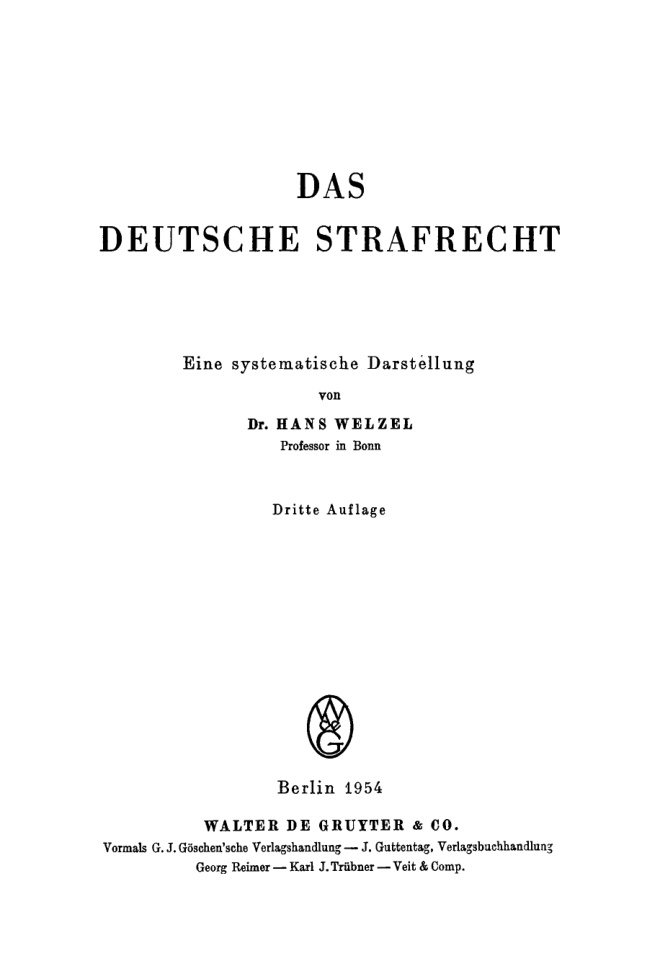 Das deutsche Strafrecht German Edition Hans Welzel Kitap Kapağı