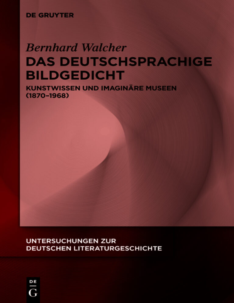 Das deutschsprachige Bildgedicht German Edition Bernhard Walcher Kitap Kapağı
