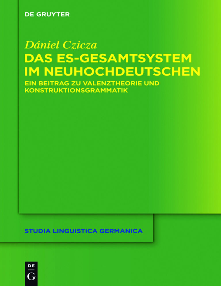 Das es Gesamtsystem im Neuhochdeutschen German Edition Daniel Czicza Kitap Kapağı