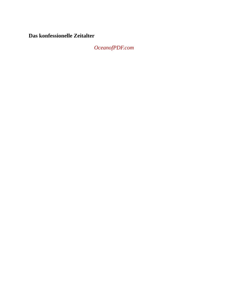 Das konfessionelle Zeitalter German Edition Franz Brendle Kitap Kapağı