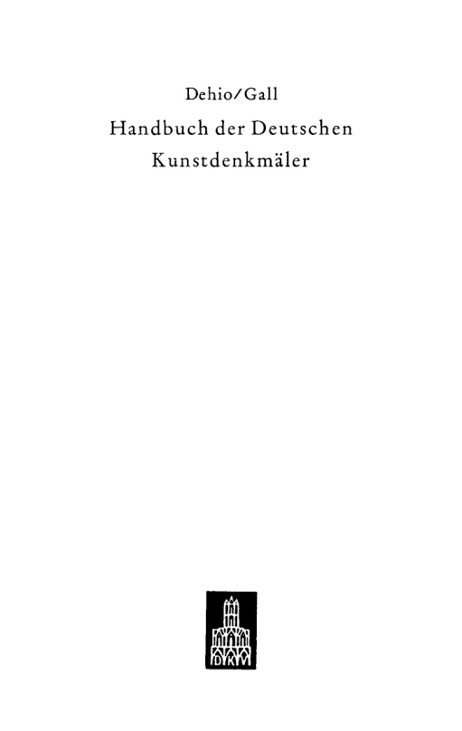 Dehio Handbuch der deutschen Kunstdenkmaler German Edition Bernhard Schmid Kitap Kapağı
