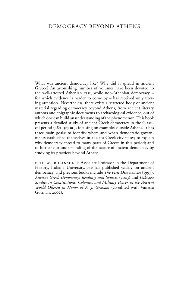Democracy Beyond Athens PDF Download