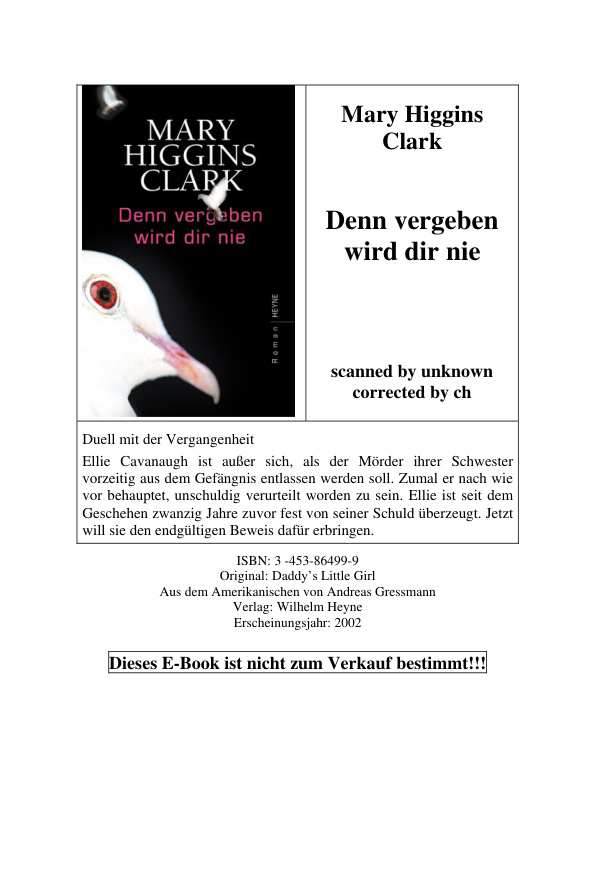 Denn vergeben wird dir nie German Edition Higgins Clark Mary Kitap Kapağı
