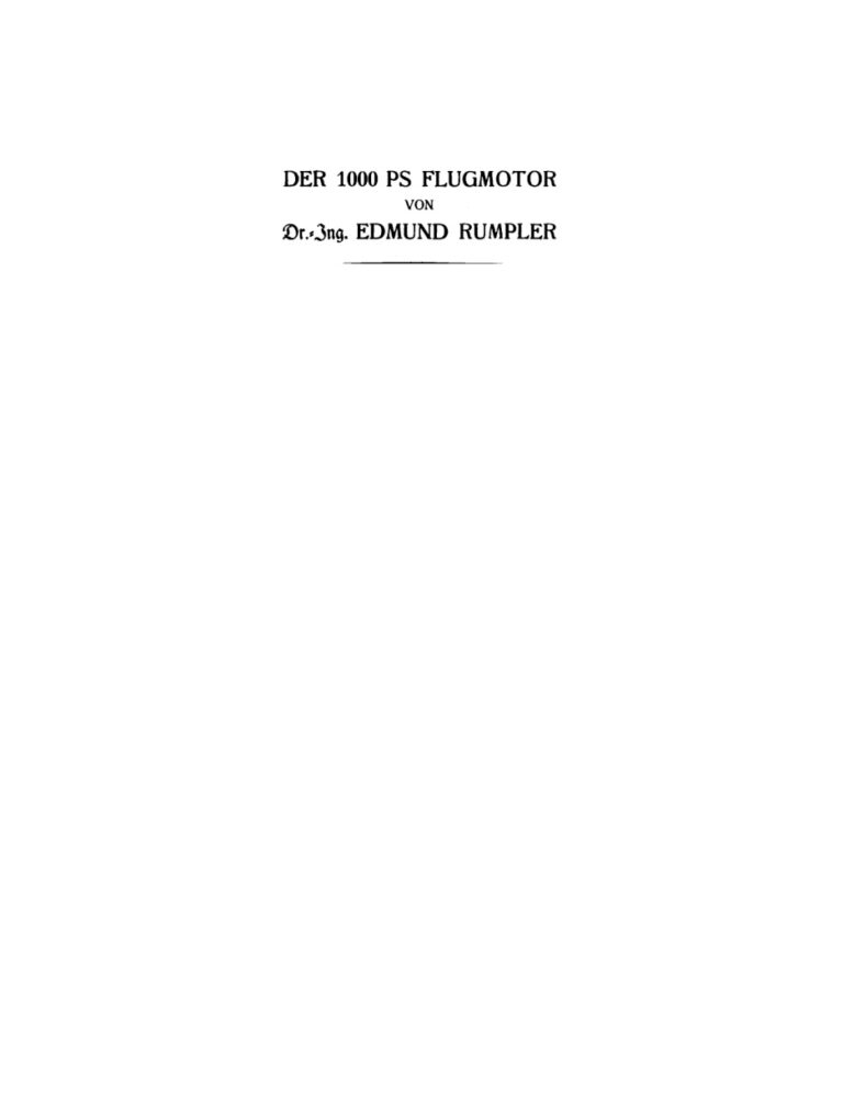 Der 1000 PS Flugmotor German Edition Edmund Rumpler Kitap Kapağı