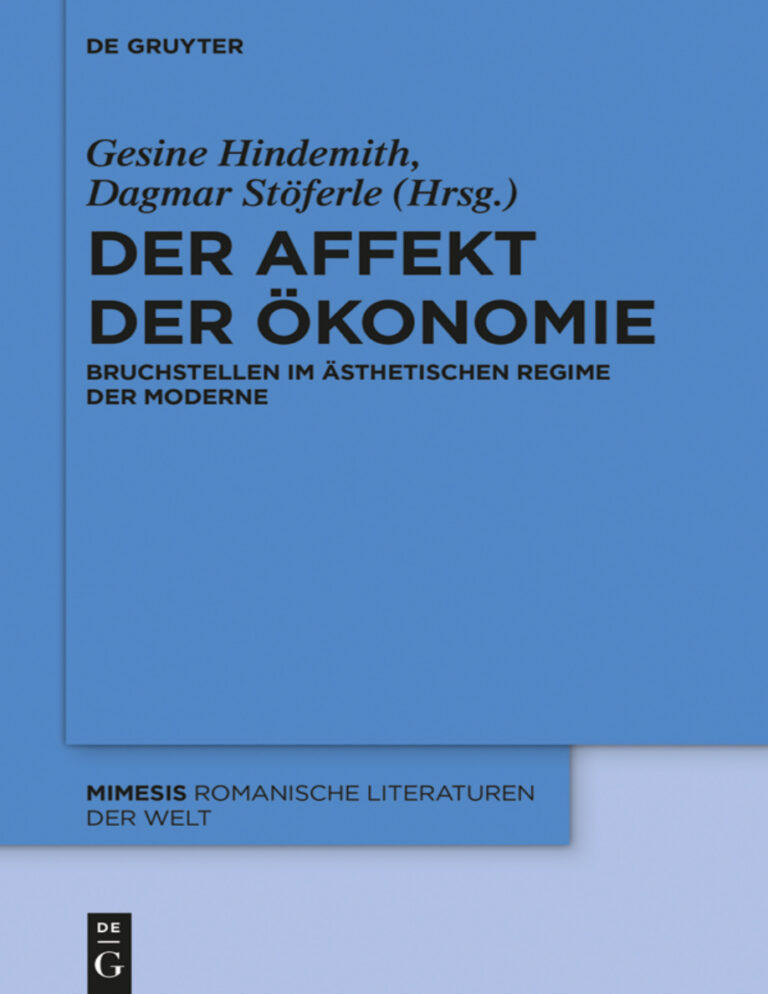 Der Affekt der Okonomie German Edition Gesine Hindemith Kitap Kapağı
