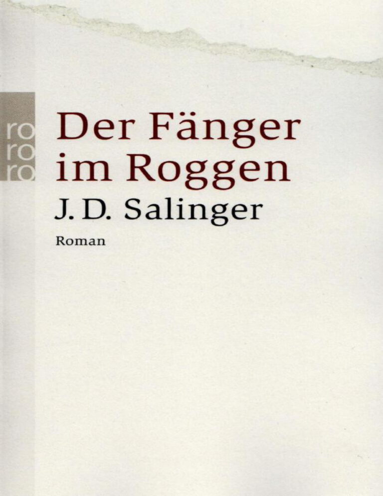 Der Fanger im Roggen German Edition J D Salinger Kitap Kapağı