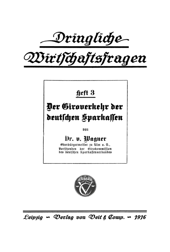 Der Giroverkehr der deutschen Sparkassen German Edition Heinrich von Wagner Kitap Kapağı