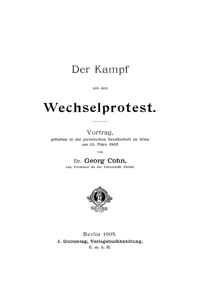 Der Kampf um den Wechselprotest German Edition Georg Cohn Kitap Kapağı