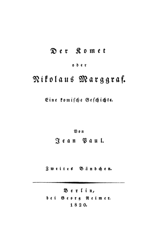 Der Komet oder Nikolaus Marggraf PDF Download