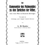 Der Kommentar des Maimonides zu den Spruchen der Vater German Edition Moses Maimonides Kitap Kapağı
