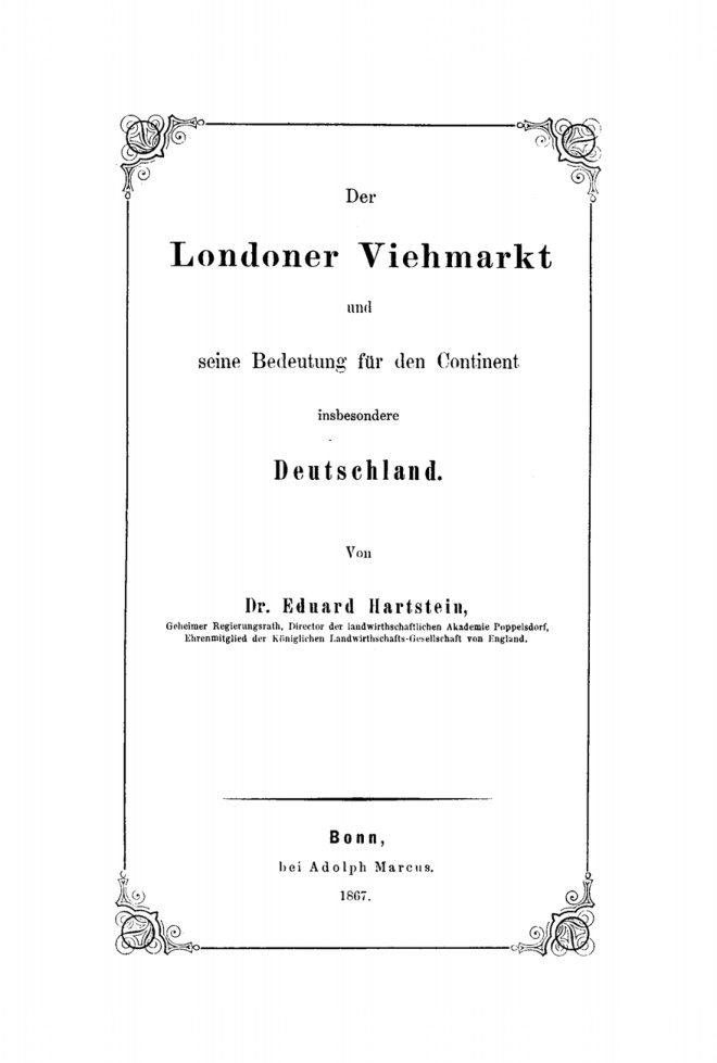 Der Londoner Viehmarkt und seine Bedeutung für den Continent, insbesondere Deutschland PDF Download