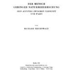 Der Mensch geringer Naturbeherrschung German Edition Richard Thurnwald Kitap Kapağı