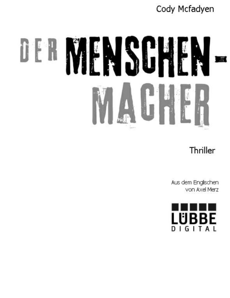 Der Menschenmacher German Edition Cody McFadyen Kitap Kapağı