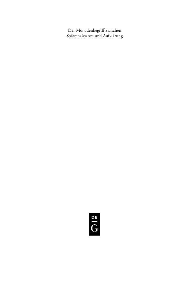Der Monadenbegriff zwischen Spätrenaissance und Aufklärung PDF Download