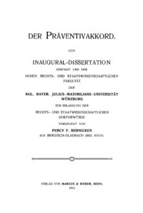 Der Praventivakkord German Edition Percy F Bernicken Kitap Kapağı