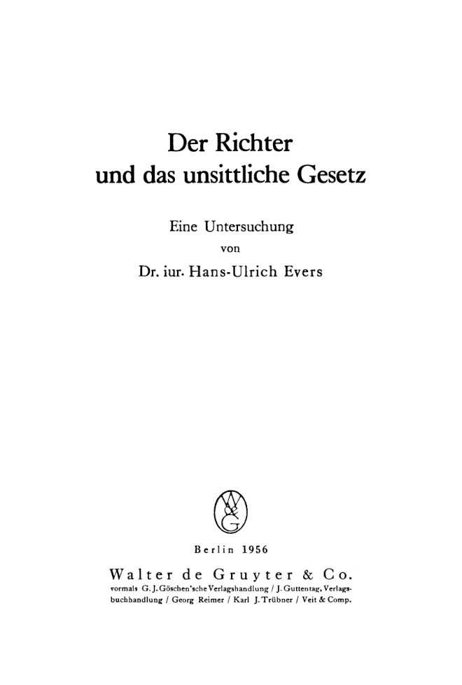 Der Richter und das unsittliche Gesetz German Edition Hans Ulrich Evers Kitap Kapağı