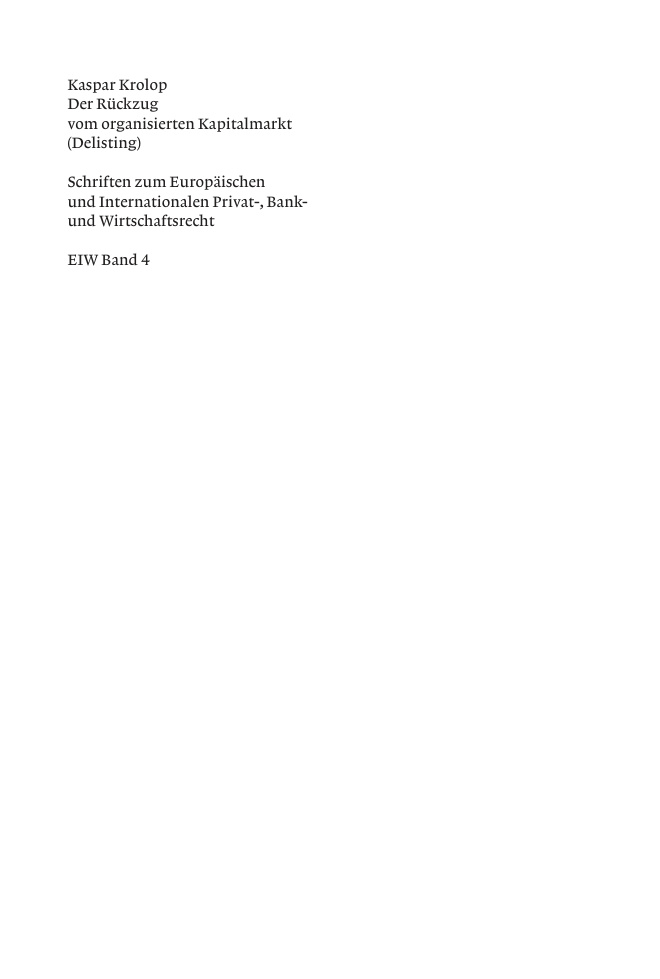 Der Rückzug vom organisierten Kapitalmarkt PDF Download