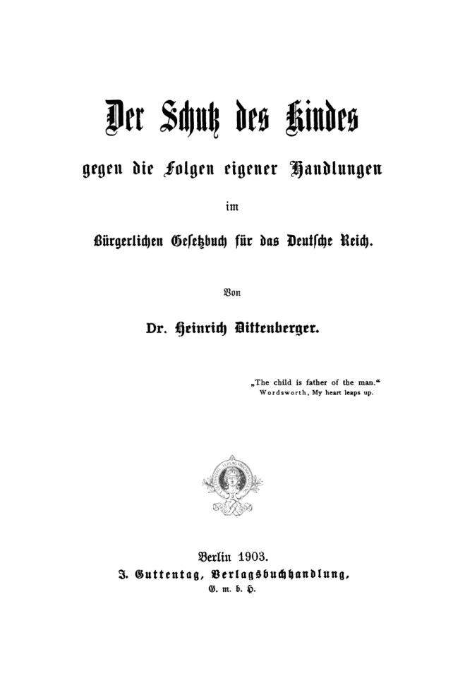 Der Schutz des Kindes gegen die Folgen eigener Handlungen im Bürgerlichen Gesetzbuch PDF Download