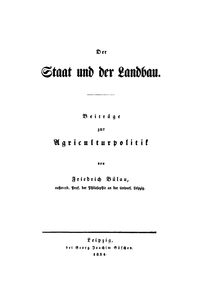 Der Staat und der Landbau German Edition Friedrich Bulau Kitap Kapağı