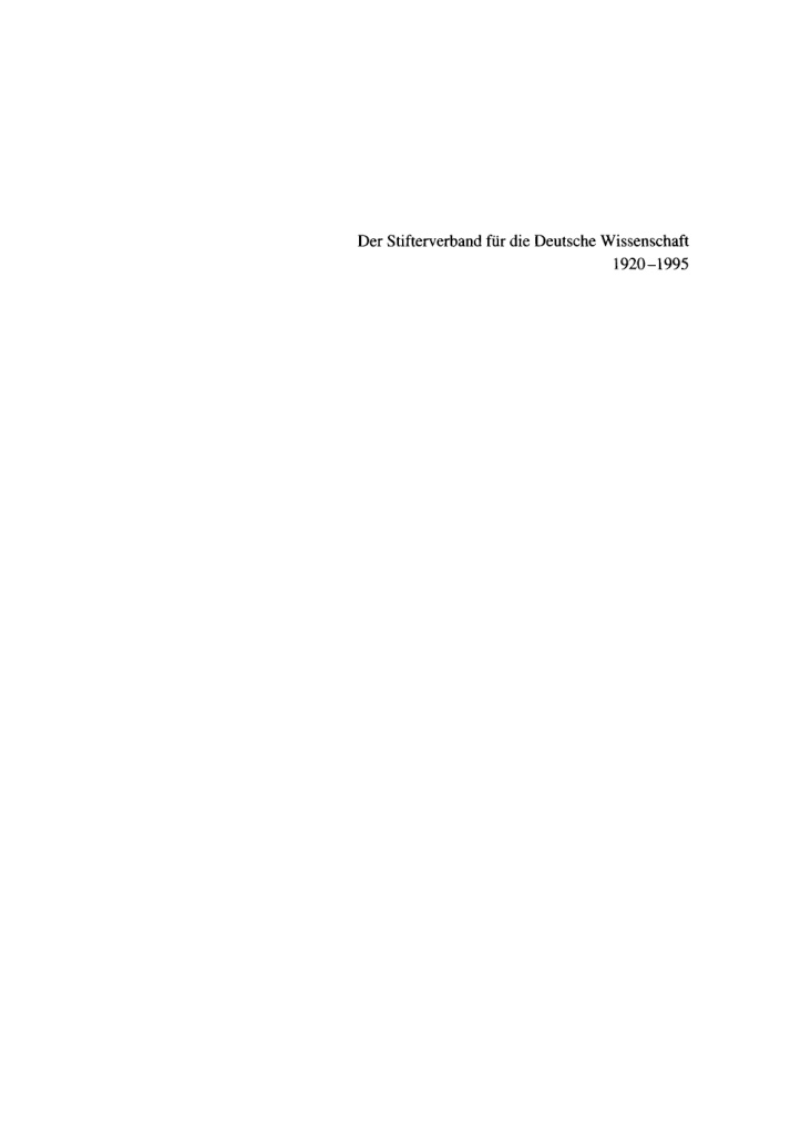 Der Stifterverband für die Deutsche Wissenschaft 1920-1995 PDF Download