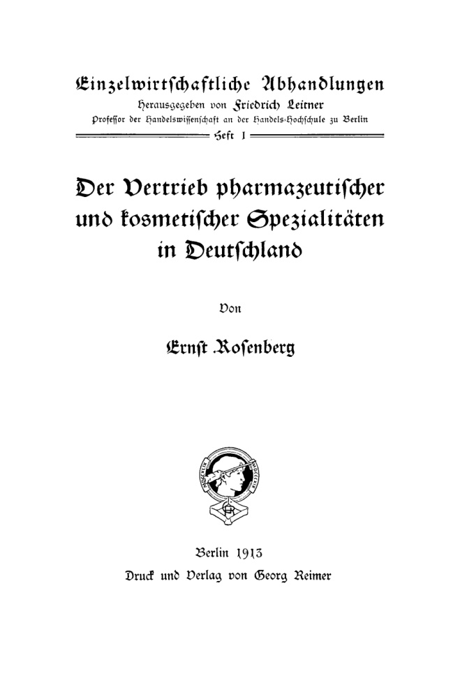 Der Vertrieb pharmazeutischer und kosmetischer Spezialitäten in Deutschland PDF Download