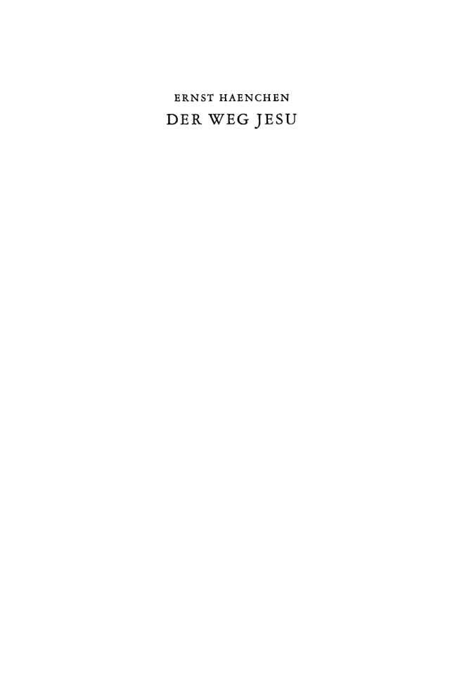 Der Weg Jesu German Edition Ernst Haenchen Kitap Kapağı