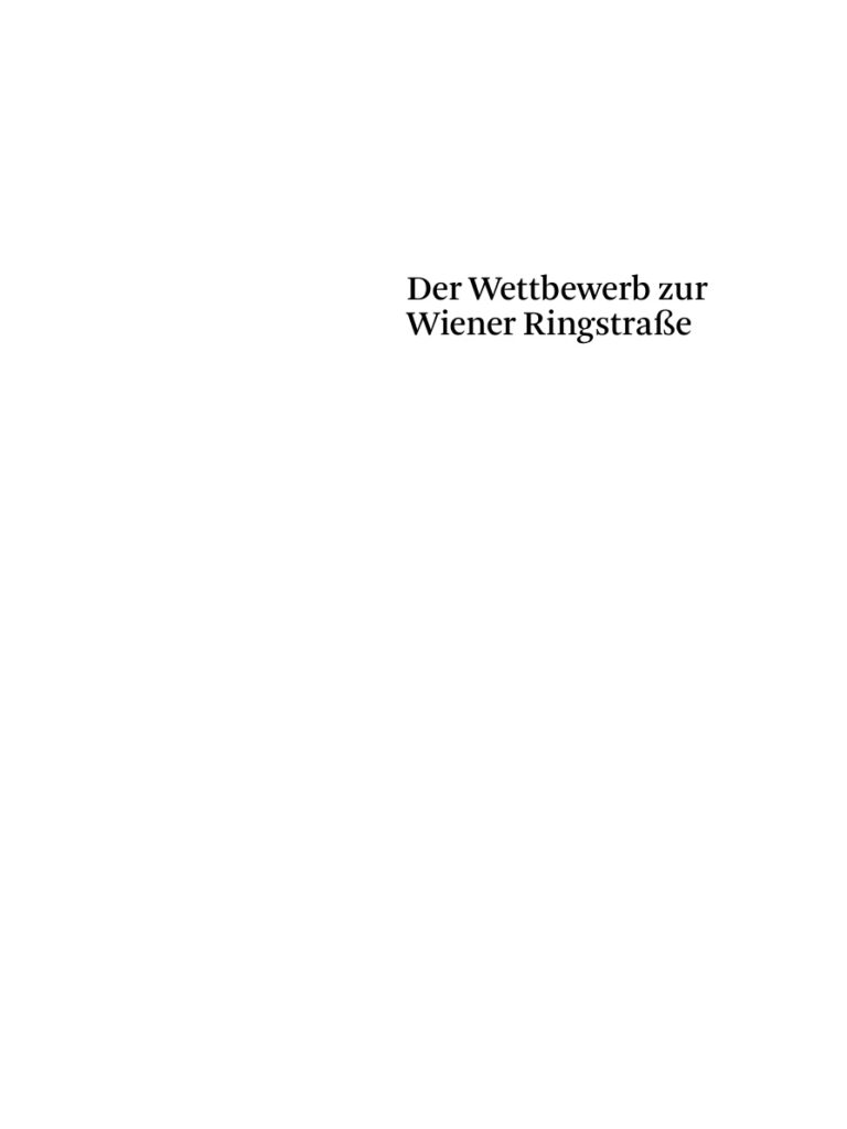 Der Wettbewerb zur Wiener Ringstrasse German Edition Harald R Stuhlinger Kitap Kapağı