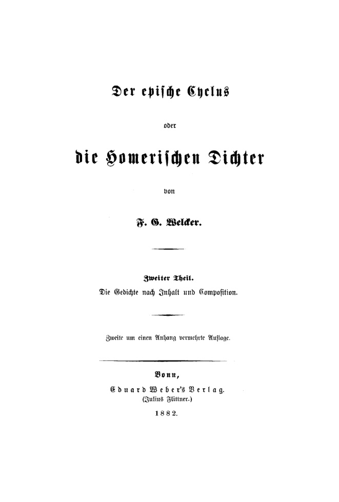 Der epische Cyclus oder die homerischen Dichter German Edition Friedrich Gottlieb Welcker Kitap Kapağı