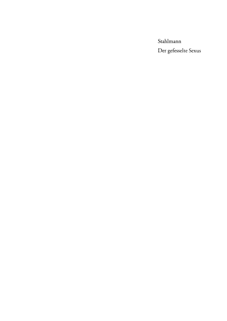 Der gefesselte Sexus German Edition Ines Stahlmann Kitap Kapağı