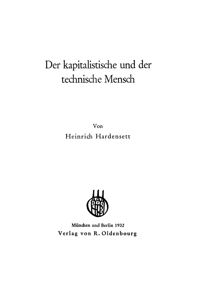 Der kapitalistische und der technische Mensch PDF Download