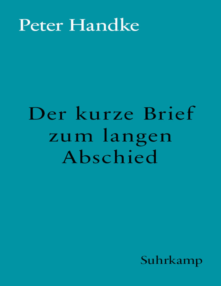 Der kurze brief zum langen abschied German Edition Peter Handke Kitap Kapağı