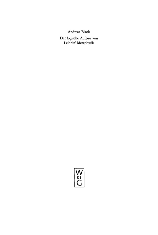Der logische Aufbau von Leibniz' Metaphysik PDF Download