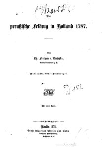 Der preussische Feldzug in Holland 1787 German Edition Theodor von Troschke Kitap Kapağı