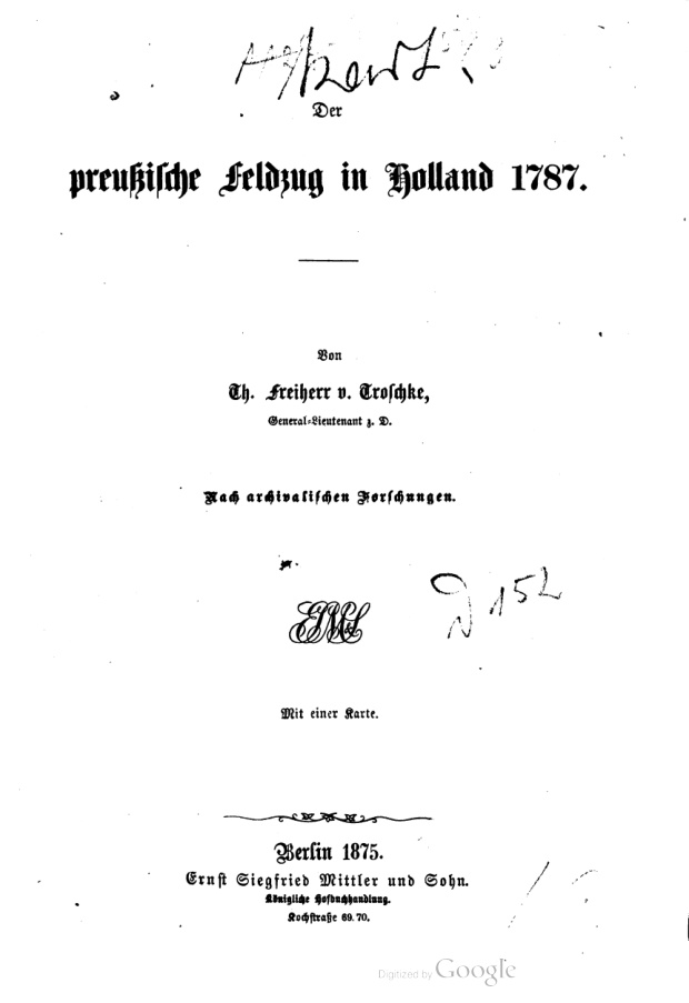 Der preußische Feldzug in Holland 1787 PDF Download