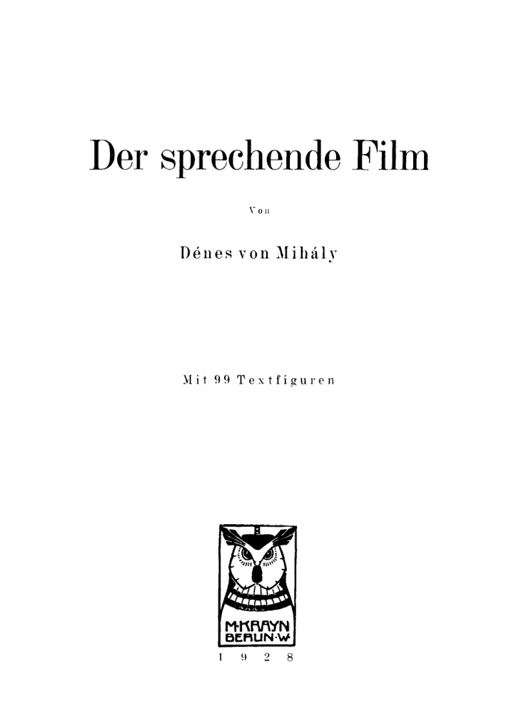Der sprechende Film PDF Download