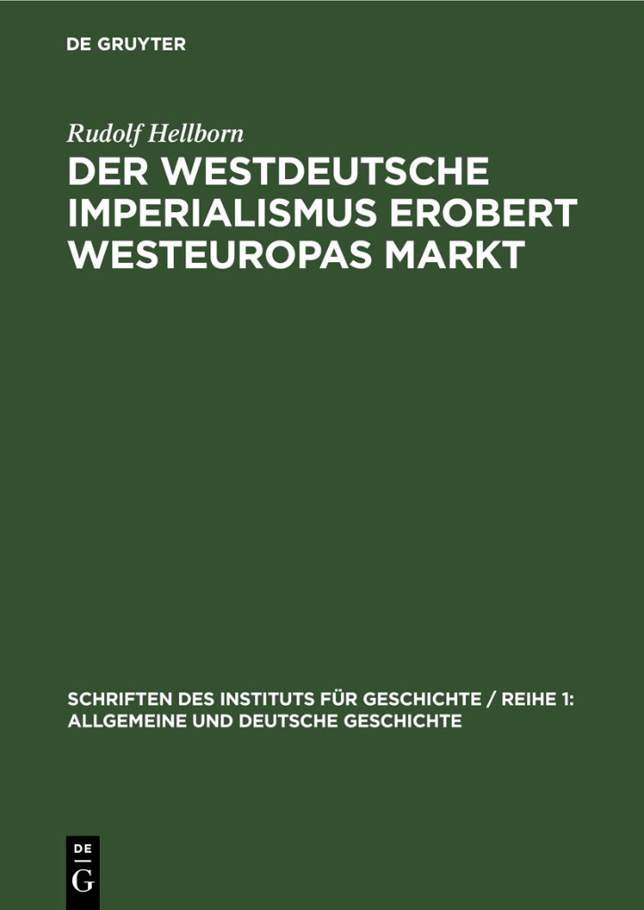 Der westdeutsche Imperialismus erobert Westeuropas Markt PDF Download