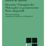Descartes Prinzipien der Philosophie in geometrischer Weise dargestell German Edition Baruch de Spinoza Kitap Kapağı