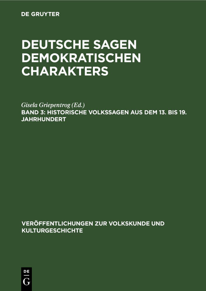 Deutsche Sagen demokratischen Charakters German Edition Gisela Griepentrog Kitap Kapağı