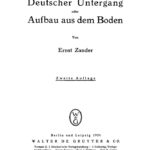 Deutscher Untergang oder Ausbau aus dem Boden German Edition Ernst Zander Kitap Kapağı