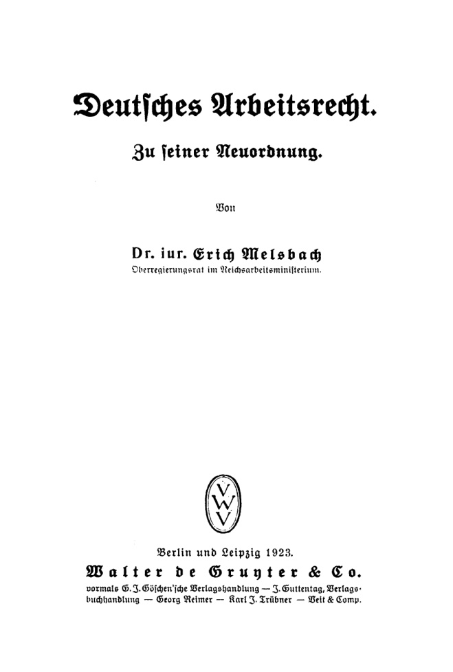Deutsches Arbeitsrecht German Edition Erich Melsbach Kitap Kapağı