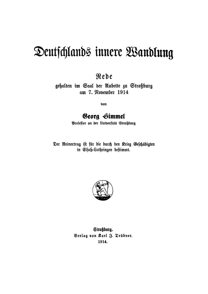 Deutschlands innere Wandlung German Edition Georg Simmel Kitap Kapağı