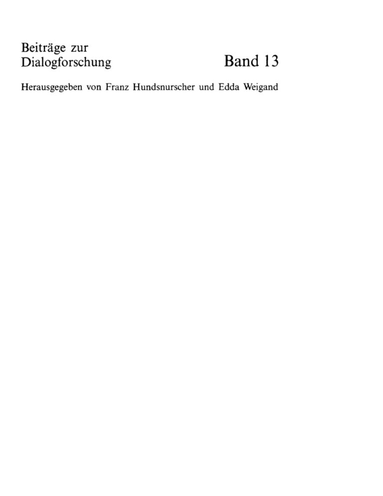 Dialogue Analysis German Edition Edda Weigand Kitap Kapağı
