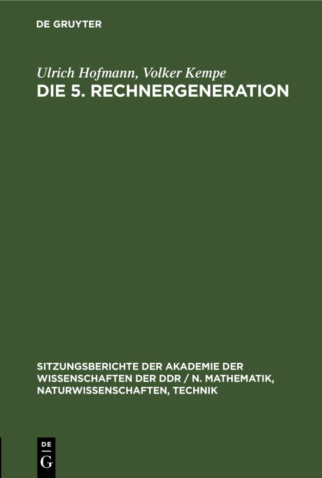 Die 5 Rechnergeneration German Edition Ulrich Hofmann Kitap Kapağı