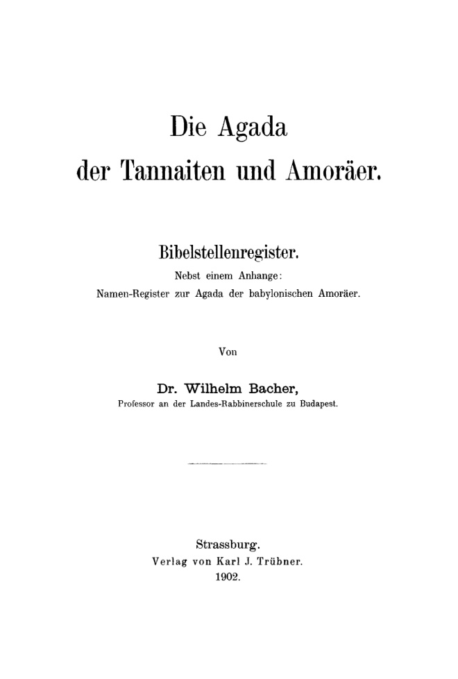 Die Agada der Tannaiten und Amoraer German Edition Wilhelm Bacher Kitap Kapağı