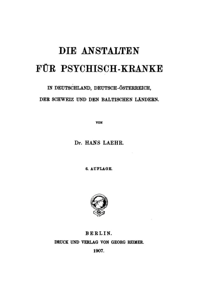 Die Anstalten fur Psychisch Kranke German Edition Hans Laehr Kitap Kapağı
