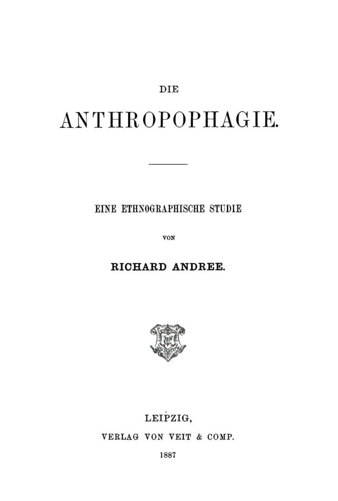 Die Anthropophagie German Edition Richard Andree Kitap Kapağı